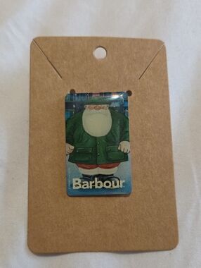 Barbour Green Santa Pin